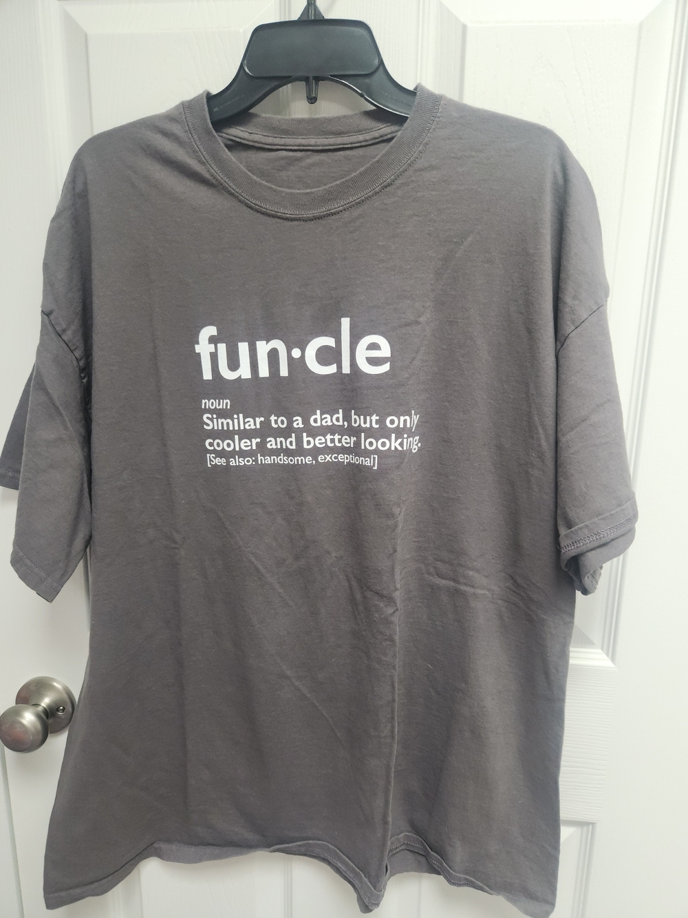 SHEIN Gray 'fun·cle' Graphic Short Sleeve Tee